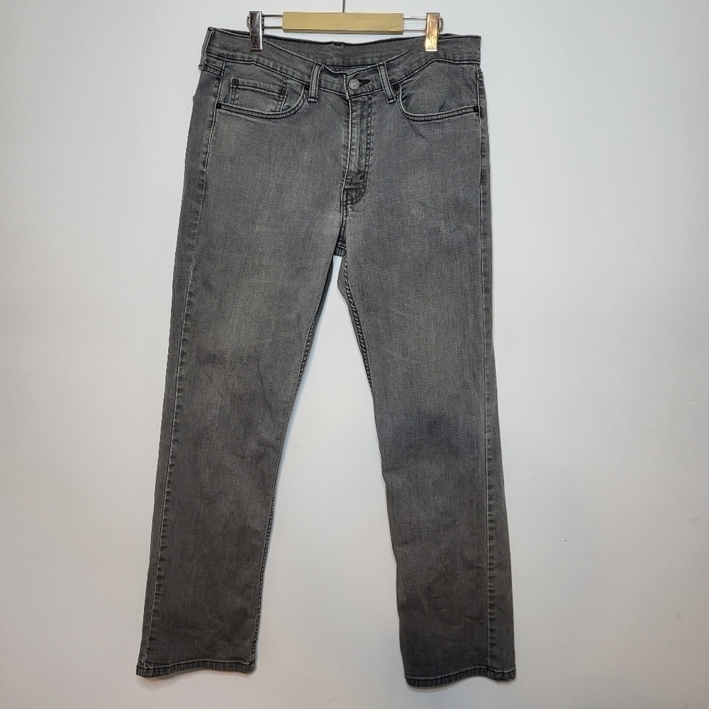 Levi's Grey Washed Straight Jeans Size 34